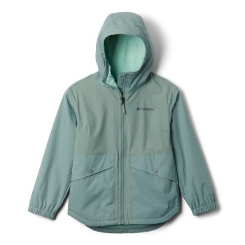 Columbia Rainy Trails Fleece Lined, Chamarras Verdes Claro Para Niña | 721936-TSY